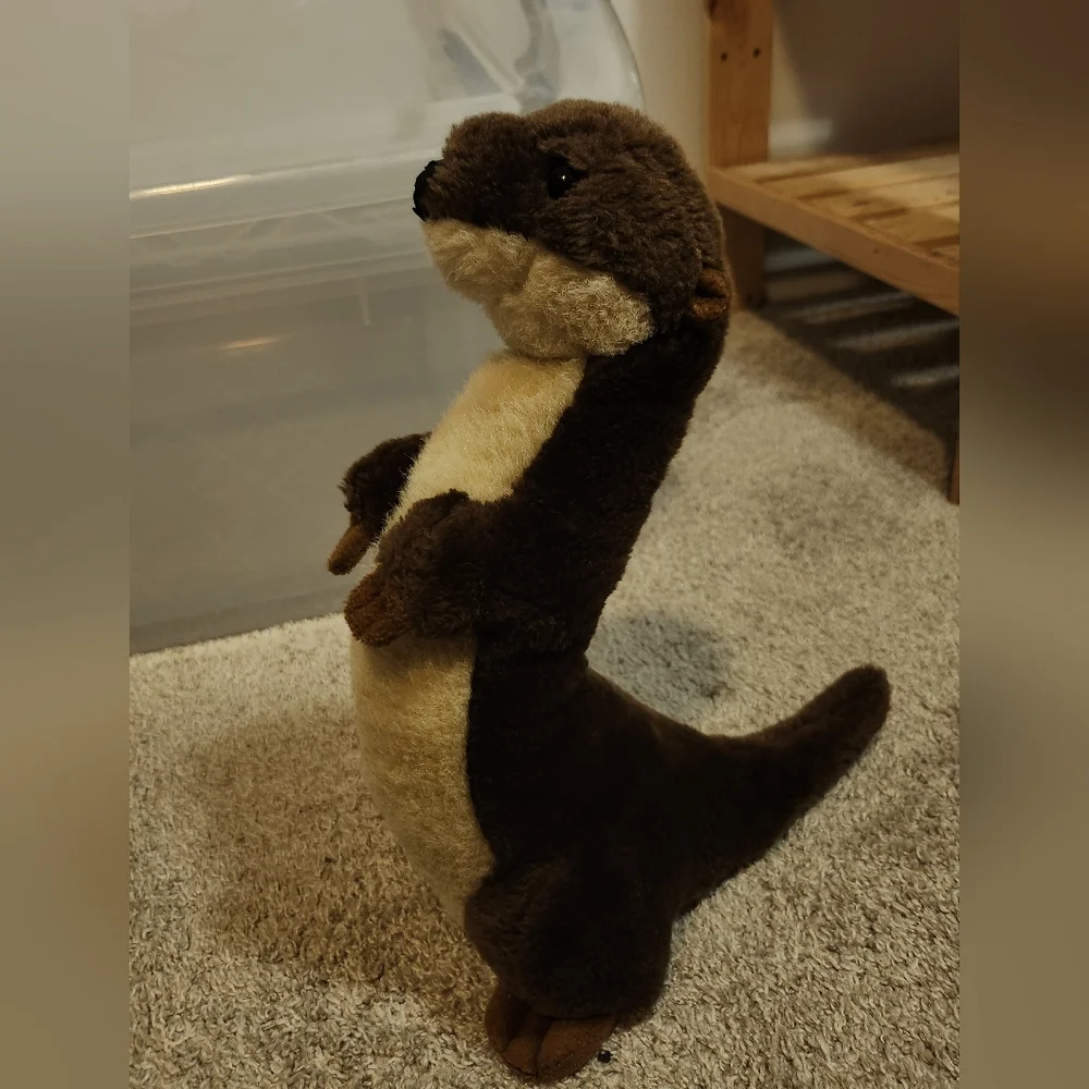 Charming Plush Otter Toy for Small Pets - Brown and Cream